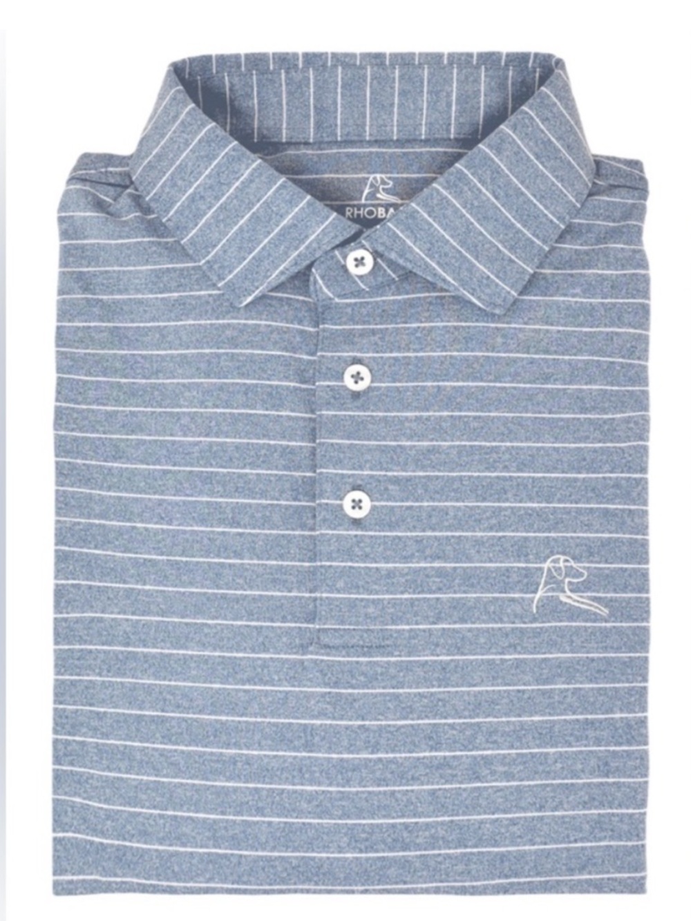 Rhoback | Blue Striped Performance Polo